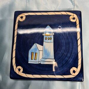 Lighthouse Trivet Hand Painted K.I.C. Brushes - Please Read Description